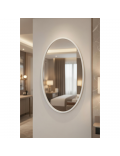 Овальное настенное зеркало в белой раме Лирия в интернет-магазине зеркальной мастерской ЗЕРКАЛА-М фото 8 