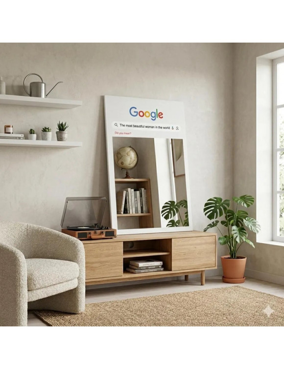 Настенное и напольное декоративное зеркало с изображением поиска Google (Гугл) в интернет-магазине зеркальной мастерской ЗЕРКАЛА-М фото