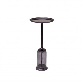 Круглый журнальный столик из стекла и металла Luster Black 69-22448 