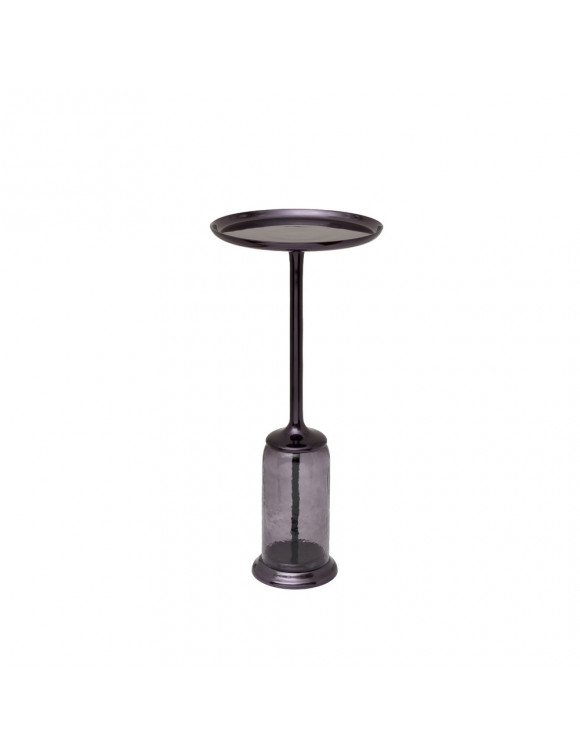 Круглый журнальный столик из стекла и металла Luster Black 69-22448 в интернет-магазине зеркальной мастерской ЗЕРКАЛА-М фото