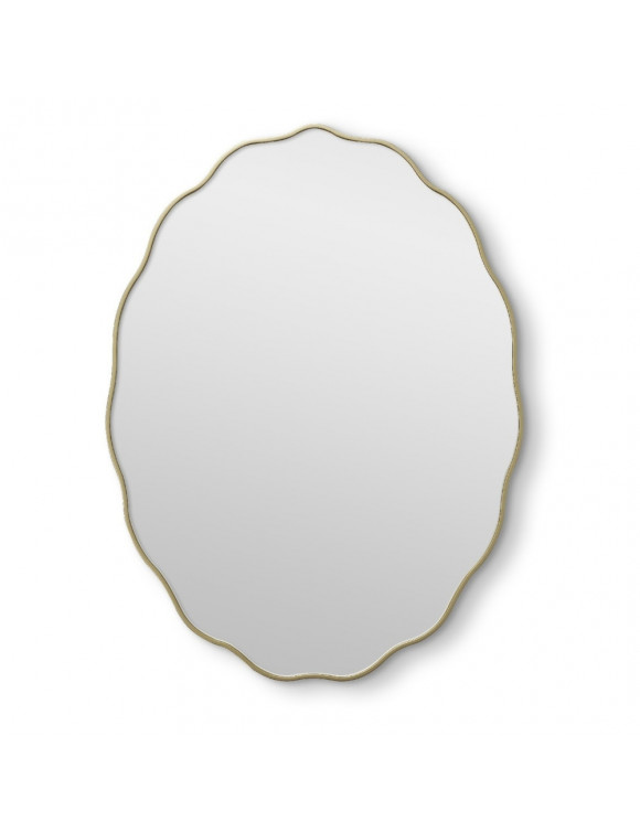 Овальное волнистое зеркало в золотой раме Fancy Oval Gold (Фэнси) Smal 60*80 см в интернет-магазине зеркальной мастерской ЗЕРКАЛА-М фото