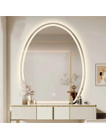 Зеркало с подсветкой в форме обрезанного овала Деко 001 в интернет-магазине зеркальной мастерской ЗЕРКАЛА-М фото 5 