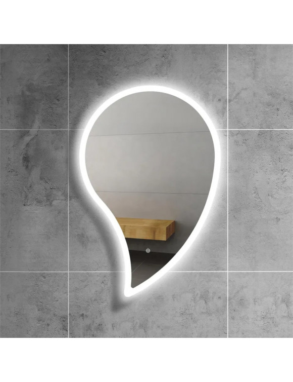 Зеркало-капля с фронтальной и задней фоновой подсветкой Декор 11 в интернет-магазине зеркальной мастерской ЗЕРКАЛА-М фото